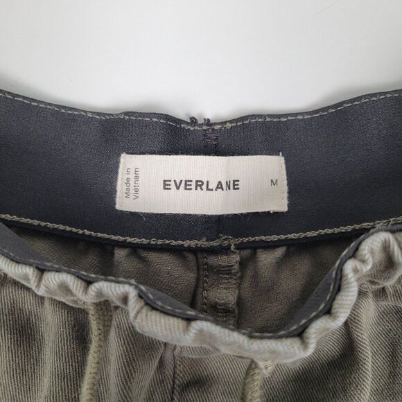 Everlane The Easy Short Organic Cotton Stretch Twill Elastic Waist Green Size M - Picture 10 of 10